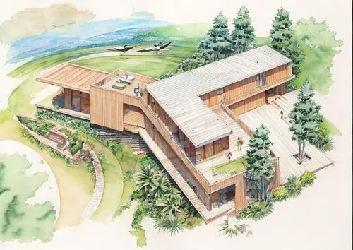 house drawing,eco-construction,timber house,mid century house,log home,archidaily,dunes house,wooden house,architect plan,house in mountains,eco hotel,house in the mountains,landscape plan,chalet,fram