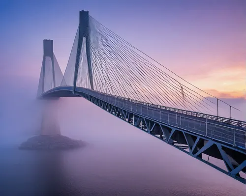 Megyeri bridge in the morning fog again,the akashi-kaikyo bridge,akashi-kaikyo bridge,cable-stayed bridge,oresund bridge,ravenel bridge,öresundsbron,rainbow bridge,hohenzollern bridge,danube bridge,br