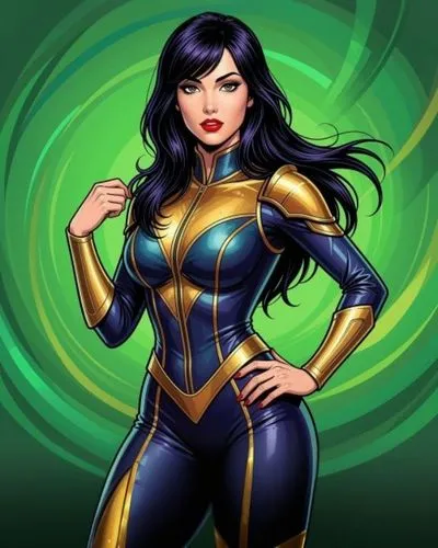the new character is an amazing woman, and she has very many features,nova,superhero background,sprint woman,comic character,veronica,background ivy,super heroine,goddess of justice,vixen,catsuit,ammo