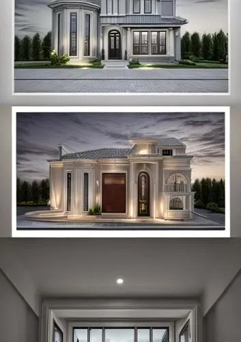 Classic house facade with lighting,3d rendering,build by mirza golam pir,luxury home,security lighting,visual effect lighting,exterior decoration,houses clipart,floorplan home,search interior solution