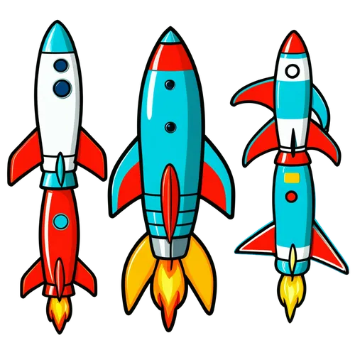 a retro 60's scifi rocket ship. flat colors, simple lines, gorgeous lighting,rockets,shuttlecocks,space ships,spaceships,vector graphics,aerospace manufacturer,vector images,startup launch,rocket ship