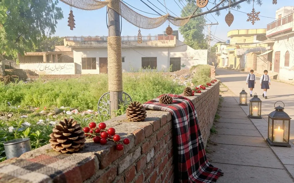 a long brick fence sitting next to a forest