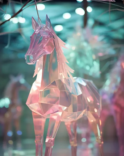 carousel horse,glass yard ornament,carnival horse,carousel,unicorn background,unicorn art,colorful horse,constellation unicorn,glass decorations,plexiglass,transparent material,painted horse,shopwindo