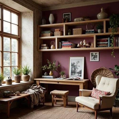 Tropical Style Craft Room Interior Design Ideas