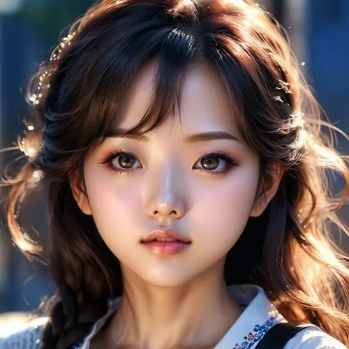 korean beautiful anime girl ,a young woman with dark hair and light skin,doll's facial features,japanese doll,mongolian girl,porcelain doll,girl doll,like doll,haru,boram,xueying,youqian,angel face,or