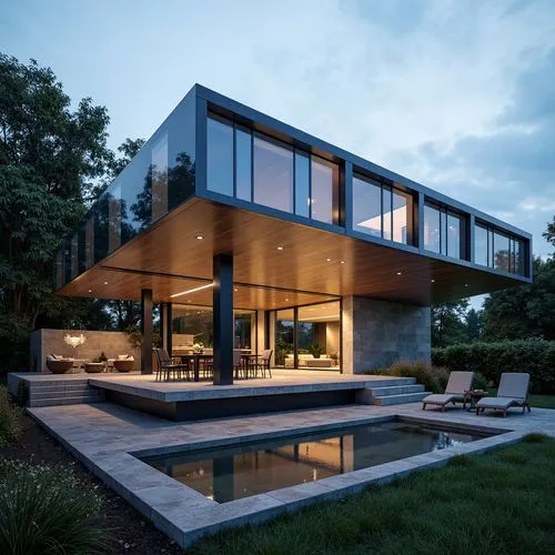 ,a glass house that is on some grass,modern house,modern architecture,cube house,cubic house,dunes house,cantilevers
