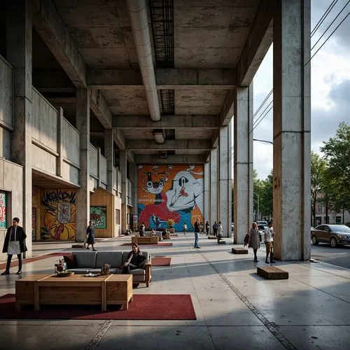 Community Brutalism Style Building Interior Design Ideas