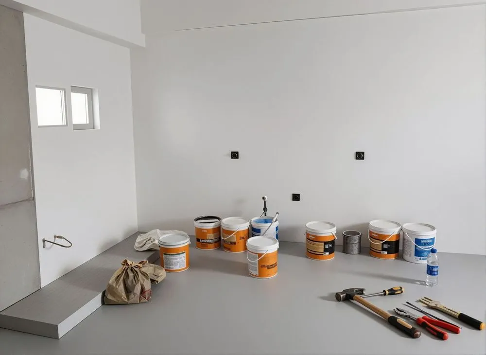 the kitchen is painted and ready for painting
