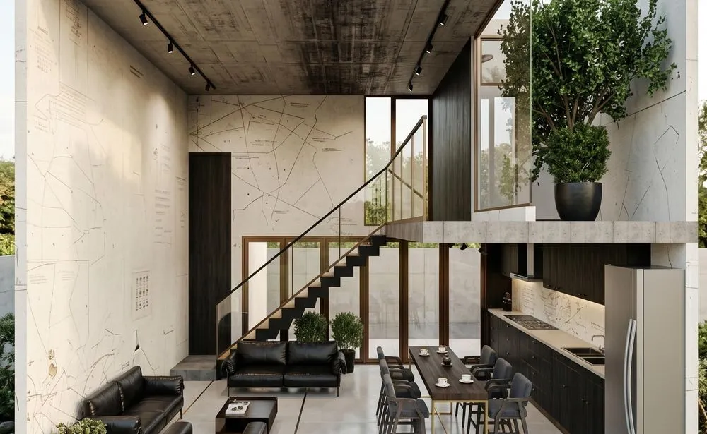 ARX RATIO. The open living room with an artistic design