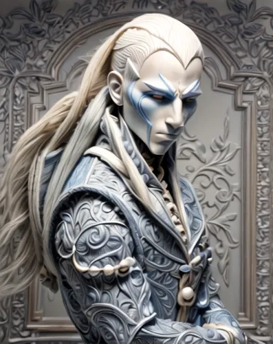male elf,white walker,cullen skink,dark elf,kadala,elven,violet head elf,vax figure,lokportrait,winterblueher,sterntaler,father frost,male character,prejmer,vidraru,elaeis,the snow queen,allies sculpt