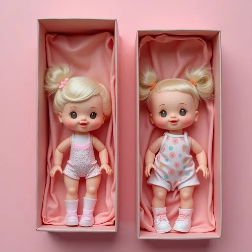 doll toy idea ,colorfull box,two dolls are in the same pink box,porcelain dolls,doll shoes,doll figures,dolls,designer dolls,dolls pram,dollies,doll house,fashion dolls,doll kitchen,vintage doll,joint