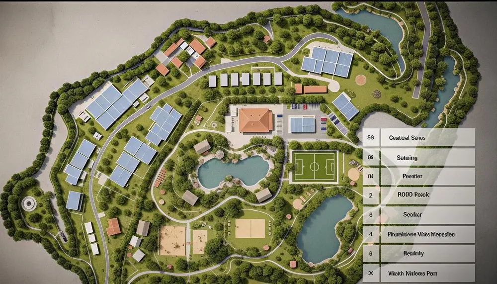 a plan of the building and parking areas
