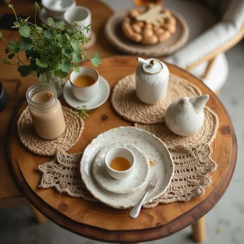exclusive tableware,home staging
,an arrangement of food sits atop a wooden table,cup and saucer,tea service,place setting,teacup arrangement,tea set,tea party collection,table setting,porcelain tea c
