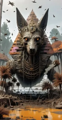 anthropomorphic, morbide, dark, very detailed, rendered in octane, wet, dense atmospheric, epic, dramatic, empty, creepy, trail cam footage, photorealistic, hyperornate details, photographed by Irakli