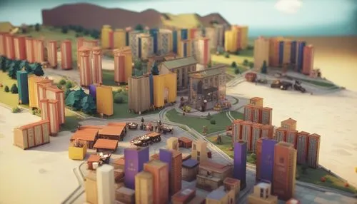 a model city made from legos and paper,procedural,proteus,prempro,promontory,projectra,prorsum