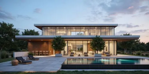 an empty pool and outdoor furniture with a view,modern house,modern architecture,pool house,dunes house,beautiful home,cubic house,prefab,residential house,timber house,summer house,holiday villa,cont