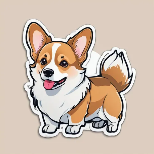 a cute corgi dog die-cut sticker, Light Pure background,pembroke welsh corgi,welsh corgi,corgi,welsh corgi pembroke,the pembroke welsh corgi,corgis,welschcorgi,cardigan welsh corgi,welsh corgi cardiga
