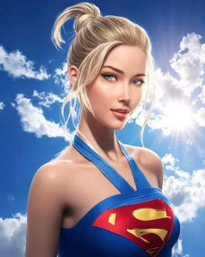 SUPERGIRL,a beautiful blond woman dressed in blue and red,supergirl,kara,super heroine,supes,superheroine,supera,Weather,Partly Cloudy