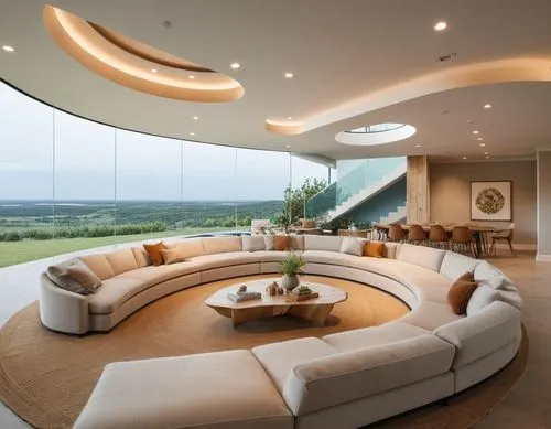 living room, Joanna Gaines,large circular living room with a huge view,luxury home interior,modern living room,interior modern design,luxury suite,contemporary decor,family room,Photography,General,Re
