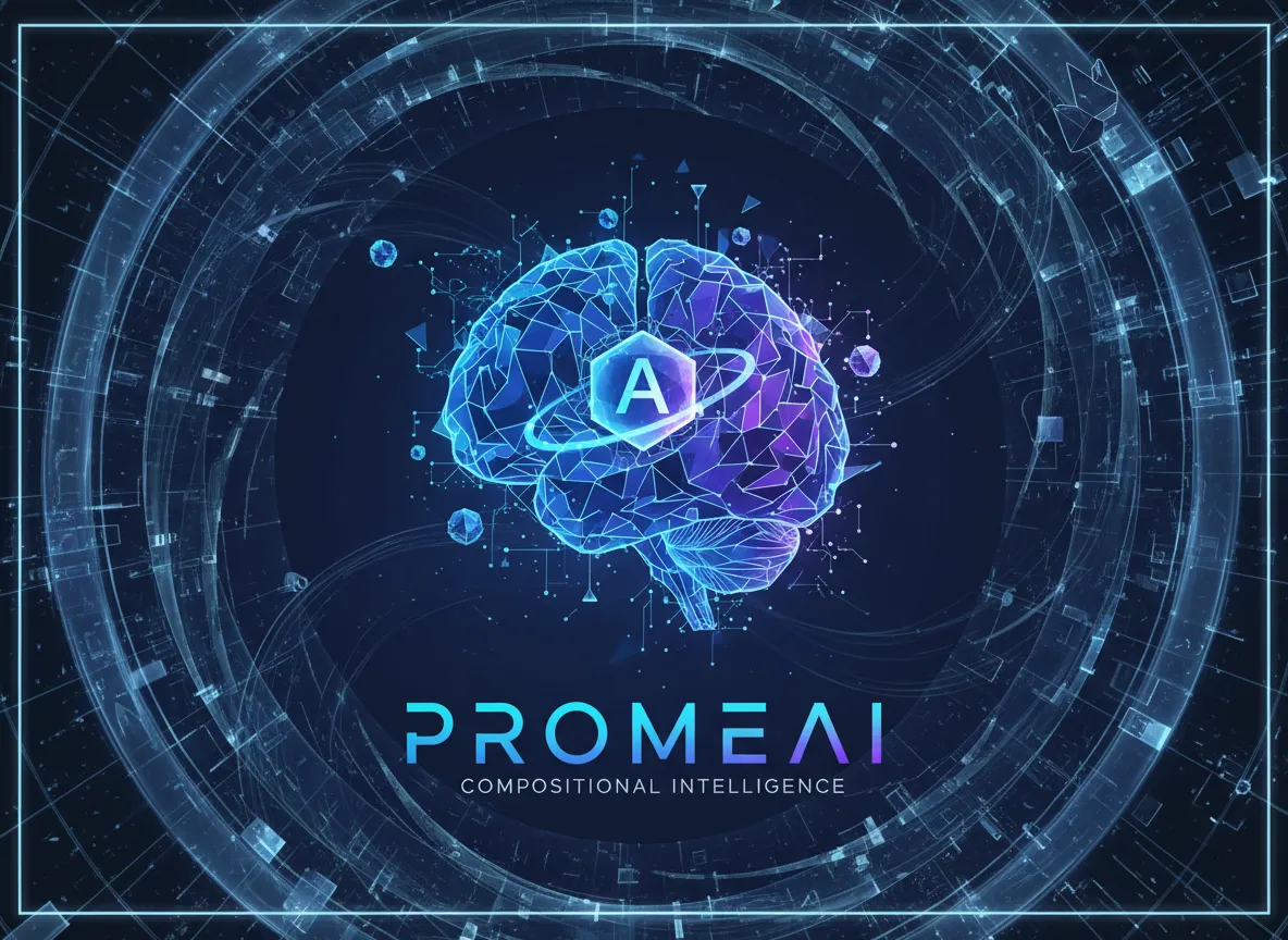 एक स्पष्ट फ़ोकल पॉइंट और अच्छी तरह से संतुलित नेगेटिव स्पेस वाला AI-जनित पोस्टर, जो PromeAI की रचनात्मक बुद्धिमत्ता को उजागर करता है।