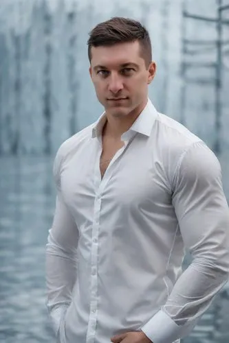Chuva molhado strongman,man standing near a fountain in a white shirt,yandarbiev,lazarev,bocharov,valeriu,milosevski,dmitrij
