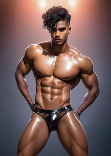 a man with  wearing a thong,buakaw,musclebound,bodybuilder,physiques,bodybuilding