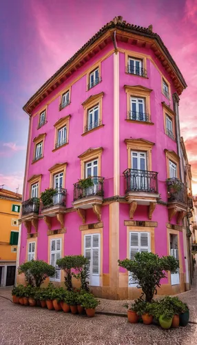 pink wallpapers, Building, Portugal, Architecture,casa fuster hotel,burano,burano island,colorful facade,frascati,portofino,lucca,villa cortine palace,old town house,italy liguria,rose pink colors,pin