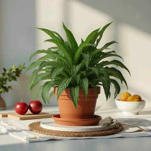 a small potted plant sitting on a plate,dracaena,potted palm,dracena,houseplant,pineapple plant,indoor plant,dark green plant,aspidistra,potted plant,philodendron,ikebana,hostplant,pot plant,zamia,mon