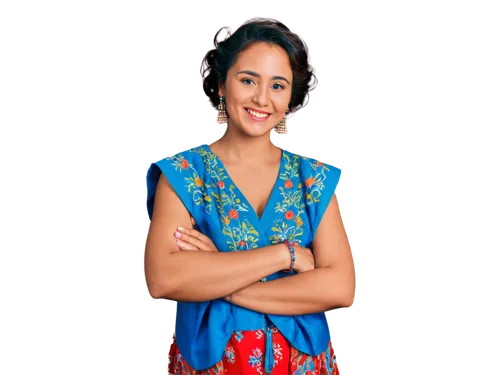 Traditional cultural woman, standing, elegant pose, intricate hairstyles, ornate accessories, vibrant colorful clothing, layers of fabric, embroidered patterns, beaded jewelry, gentle smile, warm ligh