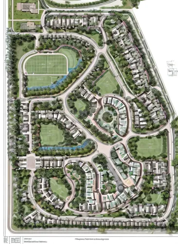 Design a master plan for a modern contemporary organic design residential subdivision to be located in Oman. Embrace natural elements, sleek lines, and innovative materials to create visually striking