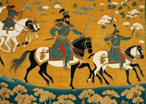 Scythian Nomads (c. 900–200 BC)**  
Roaming the Eurasian steppes, the Scythians were formidable warriors and artisans. The "Pazyryk Carpet," one of the oldest known carpets, reflects their textile ski