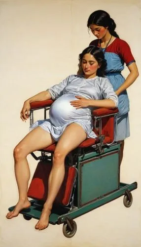 a painting of two women with the mother lifting her child,obstetrics,caesarian,obstetricians,obstetric,obstetrical,midwives,physiotherapy,ambulant,physiotherapists,caesarean,obstetrician,quadriplegia,