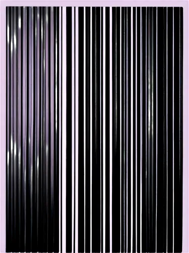 Barcode, rectangular shape, black and white stripes, glossy surface, metallic material, straight lines, precise edges, high contrast, frontal view, centered composition, shallow depth of field, soft l