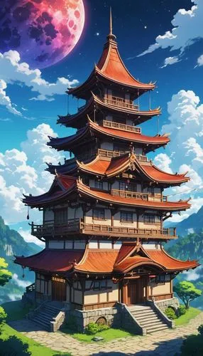 Description: The House of the Deranged Astrologer

Tortuous Structure: Made of rustic stone and crooked wood, with floors that appear to have been added idly over the years. A sloping roof with overla
