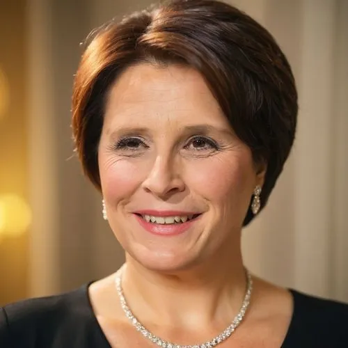 beautyful 50 yo chubby woman portrait, short dark Garcon haircut,   ,there is a woman that is wearing a necklace,official portrait,minister,czarina,gala,tsarina,signora,mayoress,superintendent,guberna