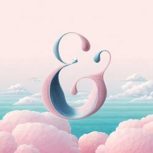 some kind of artistic painting that looks to be floating in the clouds,ampersand,om,eighth note,music note,letter d,pastel wallpaper,birth sign,tidal,mantra om,infinity logo for autism,letter o,letter