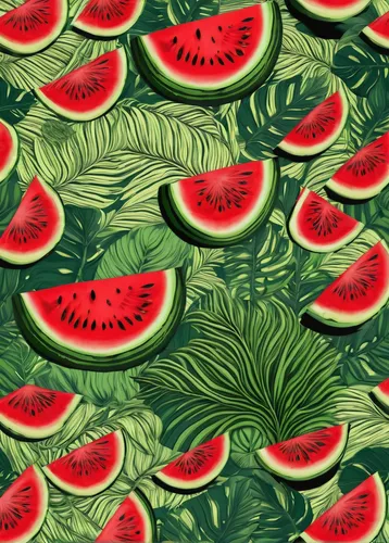 Imagine a watermelon digital paper inspired by a tropical paradise.,watermelon pattern,watermelon background,watermelon wallpaper,watermelon painting,fruit pattern,watermelons,sliced watermelon,waterm
