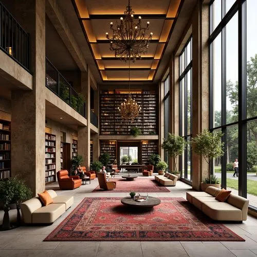 Tropical Style Library Building Design Ideas
