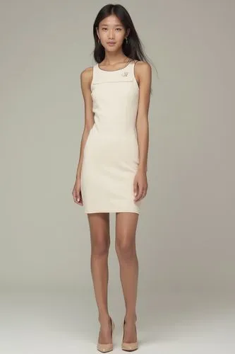 Fashion Model,a woman in a dress and sandals,girl on a white background,white winter dress,dress form,women's clothing,hemline,shapewear,Photography,Fashion Photography,Fashion Photography 01