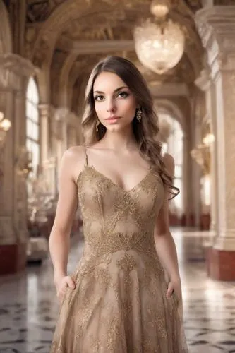 девушка в платье Лас-вегас 20-30 годов,a girl posing in a tan dress,dress doll,doll dress,ball gown,ballgown,fashion doll,female doll,porcelain doll,belle,model doll,noblewoman,a girl in a dress,fairy