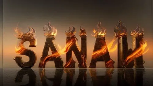a candle is displayed to spell out the word sand,samael,sansar,saami,samhain,sangir,samsul