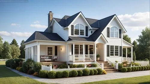 a large house with a wraparound porch and porch,duplexes,house shape,exterior decoration,subdividing,subdivision,dormer,house drawing,danish house,garden elevation,residential house,beautiful home,dor