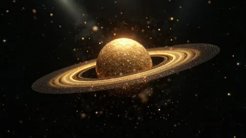 a saturn or earth with rings and sparkling lights,golden egg,saturnrings,cassini,saturn,asteroid,magnetar,golden ring,cephei,uranus,saturns,bennu,galaxity,brown egg,astronomical,dobsonian,saturnian,or