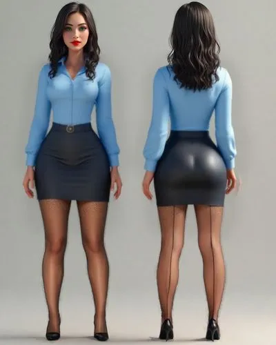 Put a narrow lace on the thin stocking (stocking).,3d model with a pencil skirt and tight tights,ukwu,thighpaulsandra,taraji,shapewear,thickset,secretary