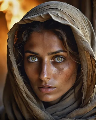 super natural Real high quality national geographic photo, A woman (mixture of laetita casta and salvador dali) in a post-apocalyptic world with striking (with otherworldly detail and luminosity), cap