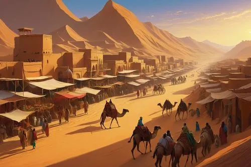  Game Scene, Wild angle view,harran,bedouins,camel caravan,bedouin,caravanserai,nomadic people,caravanserais,barsoom,tuareg,fremen,nomads,afar tribe,merzouga,tuaregs,flaming mountains,kemet,souk,carav