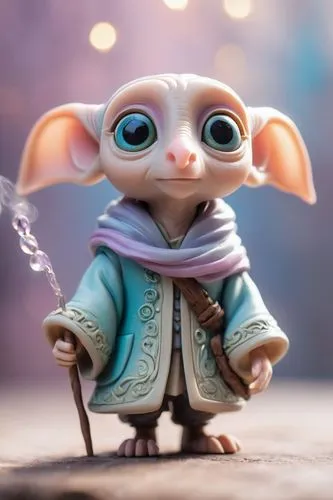 shabby chic dreamy mist pastel junk journals 
whimsical cute quirky harry potter style Dobby with big eyes in odd clothings, tamara laporte style, 
swirling magical fairytale abstract art style,a clos