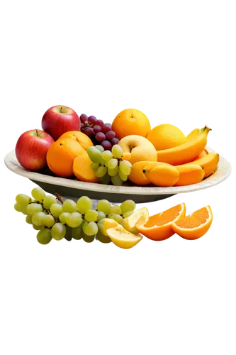 Colorful still life, juicy fruits, assorted arrangement, apples, bananas, grapes, oranges, lemons, realistic textures, reflective surfaces, warm lighting, shallow depth of field, 3/4 composition, vibr