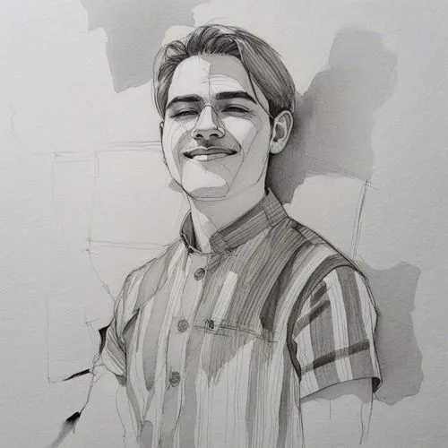 this is a charcoal and white drawing of a guy smiling,wippleman,adipati,offerman,feddeman,sandmann,ulusoy