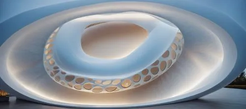 a sculpture that appears to be very interesting and shaped like a worm,toroidal,inflatable ring,torus,premolar,stator,spiracle